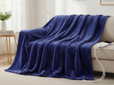 Giselle Electric Throw Rug Double Size 200x180cm Coral Fleece Heated Blanket Navy Blue EB-C-THROW-RUG-200-NVB