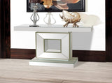 Hall Table Rectangular Shape MDF & Mirror Attractive Base V43-HT-CUBA