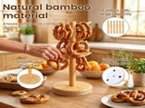 Pretzel Holder Stand with 360&deg Rotating Base Large Capacity and Space Saving for Home Kitchen V1366-AZ2-W-14988