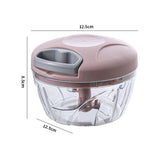 500ML Manual Food Chopper Vegetable Chopper,Portable Hand Pull String Garlic Mincer Onion Cutter V1370-AZ4-25411