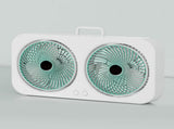 Tabletop Dual Fan USB Rechargeable Silent Air Circulation Fan with Brushless Motor Multi Speed V1294-YM0901-3113250059314
