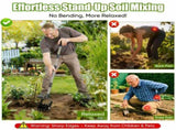 Garden Hand-Held Rotating Tiller for Home and Garden Soil Cultivation-Black V1107-119-BLA-49182