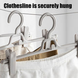 Set of 5 Plastic Pant and Sock Hangers with Sliding Clips, Multifunctional Wardrobe Hanger for V1366-AZ2-W-14762