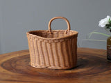 Plastic Woven Wall Hanging Storage Bask - Imitation Rattan Organizer for Bathroom, Kitchen, or V1369-AZ3-W-11078