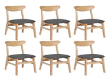 Levede 6xDining Chairs Kitchen Chair Nature CH1067-2-NTX3