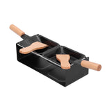 Barbecue Plate Portable NonStick Mini Cheese Grill Pan with Wooden Handle for Kitchen Use V1294-YM0901-3118210133311