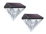 Solar Fence Lights Diamond, 6 Pack Deck Lights Outdoor Waterproof Step Lights Solar Powered for V1366-AZ2-W-08421