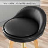 2X Wooden Bar Stool Dining Chair Leather LEILA 72cm BLACK V274-FT-WBSPVC-82BK2