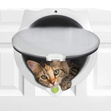 Cat Door Flap, 4 Way Locking Cat Flap for Interior Exterior Doors, Weatherproof Pet Door for Cats V1366-AZ2-W-04508