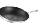 Stainless Steel Wok Pan Double Sided Honeycomb 3 Layer Prevent Sticking Easy Cleaning Wok for V1294-YM0717-3118220189611