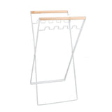 Trash Bag Holder Rubber Wood Handle Iron Flat Appearance Foldable Portable Garbage Bag V1294-YM0716-3117220182612
