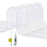 Strip Curtain, 4572 cm Length x 20 cm Width x 2 mm Thickness, Clear Ribbed PVC Curtain Strip Door V952-JPVC150X81PCS0RHMV0