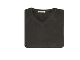 100% Shetland Ragg Wool V Neck Knit Jumper Pullover Mens Sweater Knitted - Plain Black - 5XL V563-SW-VN-FBK99B-5XL