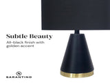 Sarantino Metal Table Lamp in Black and Gold LMP-MLM-50230
