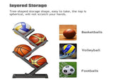 Ball Trolley Rack Display Stand For Basketball Football Storage Heavy Duty Rolling Organiser For V63-920731