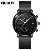men's ultra-thin leather strap luminous waterproof date calendar V1347-937-16747-STR-MAN