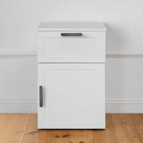 PORTO BEDSIDE TABLE - WHITE - HAMPTONS - OVAL BLACK V164-ECS13WHB05B