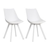 Artiss Dining Chairs Set of 2 PU Leather Plastic Metal White UPHO-C-DIN-5221-WHX2