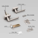 Square Rose Privacy Door Lever, for Bed/Bath Modern Square Satin Nickel Entry Handle with Key V1366-AZ2-W-09694