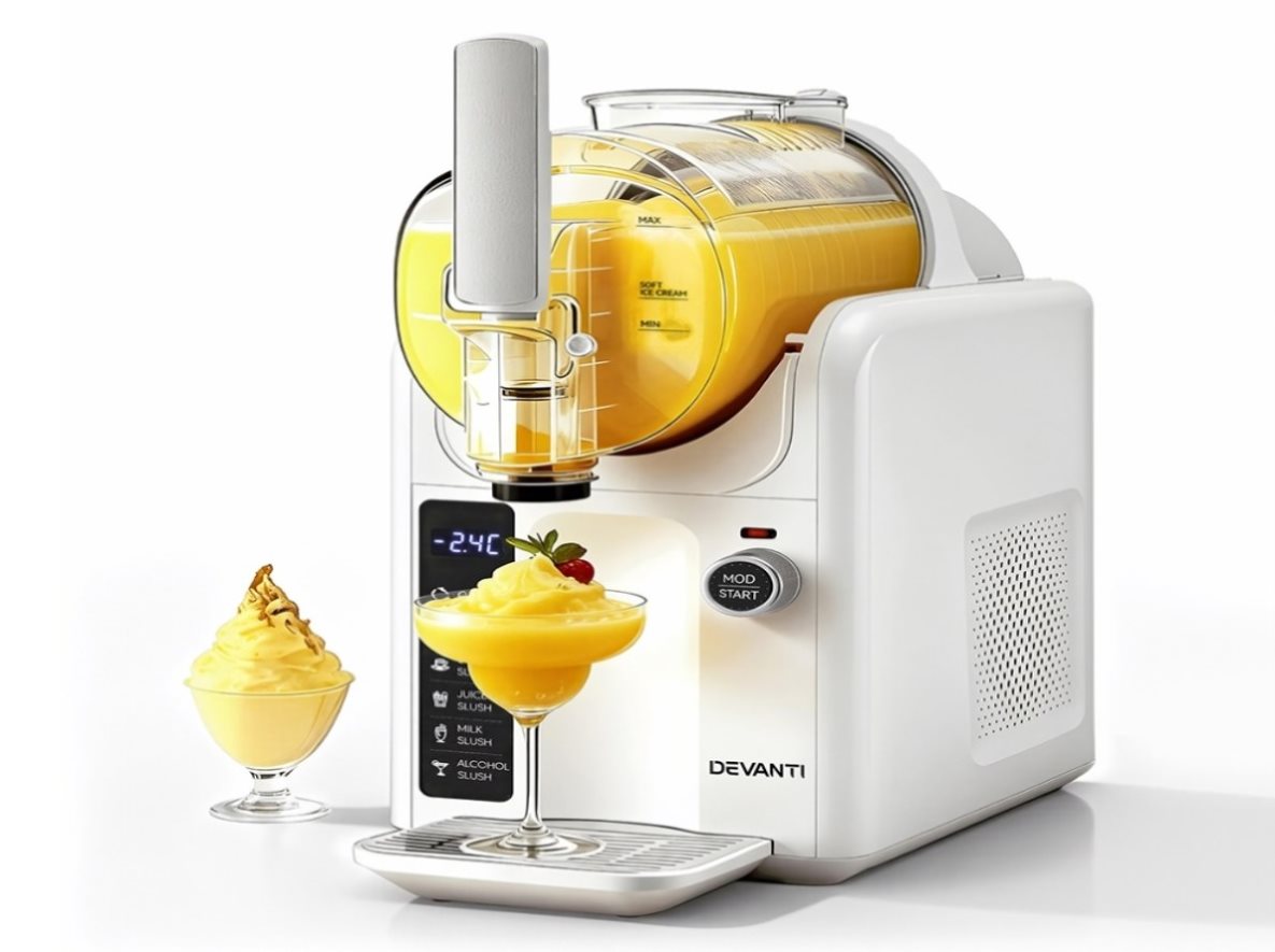 Devanti 5in1 Slushie Machine Ice Cream Maker 2L White SLS-CR02-2L-WH ...