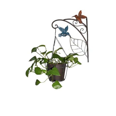 Hanging Potplanter w Pot Wall Bracket Hummingbirds 55cm V637-06997PLN