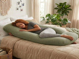 CARLA HOME U Shape Pregnancy Pillow Full Body Support - Green - Polyester - Full Body Pillow V178-36503