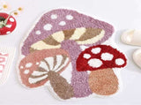 Cute Non Slip Kids Bath Mat - Strong Absorbent Soft Washable Purple Mushroom Boho Bath Rug for Tub, V1258-DP02-C-560