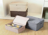SOGA 2X Beige Small Portable Double Zipper Storage Box Moisture Proof Clothes Basket Foldable Home SBOX023X2