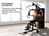 PROFLEX Multi-Station Compact Home Gym Set, 150lbs Weight Plates- M8000 V219-FTNHGMPF8RDA