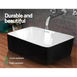 Cefito Bathroom Basin Ceramic Vanity Sink Hand Wash Bowl 48x37cm CB-037-MAT-WH-BK
