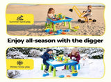 Keezi Ride On Digger with Sand and Water Table Sandpit Toys Set PLAY-DIGGER-WIND