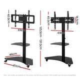 Artiss Mobile TV Stand for 32"-70" TVs Mount Bracket Portable Solid Trolley Cart TV-MOUN-W04-BK