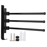 Home Hotel Bathroom Space Aluminum Moveable Multiple Rod Towel Rack Holder Storage OrganizerBlack 3 V1294-YM0901-3112200041816