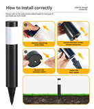 Solar Lawn Lights Stainless Steel Outdoor Lights 3-LED Garden Lights Waterproof Silver white light V1106-124-78520-SIL2-2PCS