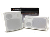 New Audioline Indoor Outdoor Speaker Pair 3-Way 4" Bookshelf Wall / Ceiling Mount V185-AL40D