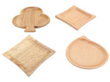 Wooden Serving Tray Japanese Style Decorative Appetizer Platter Set for Kitchen Countertop Set of 4 V1294-YM0901-3118240114311