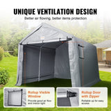 Protable Stotage Shelter Garage Stotage Shed 7 x 12 x 7.36ft & Zipper Door V952-TYCWP7FTX12FTTUICV0