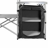 Aluminium Foldable Camping Cooking Kitchen Picnic Cupboard Bench Table Windshield V610-CAMPKIT011