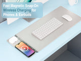 Laser Wireless Charging Desk Mat Grey V1031-WC-MATG-808