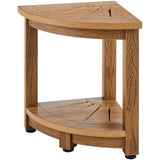 Corner Shower Bench, 16.5" Height 12.8" Radius, Faux Wood Grain Polystyrene, 158KGS with Storage V952-CWDSL128INCHWXKBGV0
