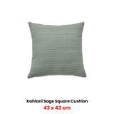 Bianca Kahlani Sage Waffle Square Filled Cushion 43 x 43cm V442-BCA-CUSHION-KAHLANI-SAGE-SQ