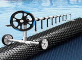 Aqua Buddy Pool Cover 500 Micron 6.5x3m w/ Blue Roller 5.55m Swimming Pools Black Solar Blanket PC-65X30-LA-BK-BL-ROLLER-BU