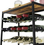 6-Tier Freestanding Wine Rack for 30 Bottles with Wood Countertop and Sturdy Metal Frame V178-36091