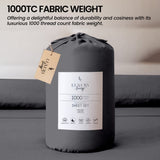 4pc 1000 Thread Count Cotton Rich King Bed Sheet Gift Pack CVC Microfibre Blend in Charcoal CVC-10KS-CH