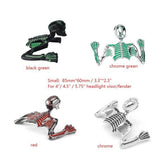 Chopper Headlight Visor Skeleton Ornament Mudguard Helmet Skull Decorative Helmet Visor Figure Graph V1369-AZ3-W-02309