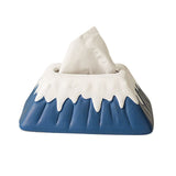 Ceramic Tissue Box Cover, with Unique Mountain Design High, Easy to Clean, Elegant Home Decor V1366-AZ2-W-23203