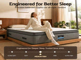 Giselle Bedding Queen Mattress 37cm 4-in-1 Adjustable Firmness Cooling Gel Memory Foam Dual-Zone MATTRESS-B-VIVE-37-Q