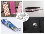 100 Pack Key Fob Hardware 25mm Bulk, Silver Tone Key Chain Fob Wristlet with Key Ring for Wristlet V1192-AZ-W-3430
