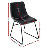 Artiss 4x Dining Chairs Retro PU Leather Kitchen Lounge Cafe Accent Chair Black UPHO-C-DIN-2503-BKX4