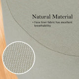 Fabric Ottoman Round Wooden Leg Foot Stool - GREY V274-FT-GQST01-GY